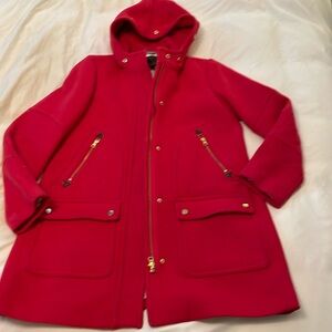 J. Crew Wool Blend Red Women’s Jacket Coat Size 12 Tall